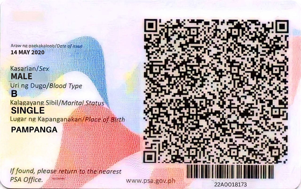 Back of ID