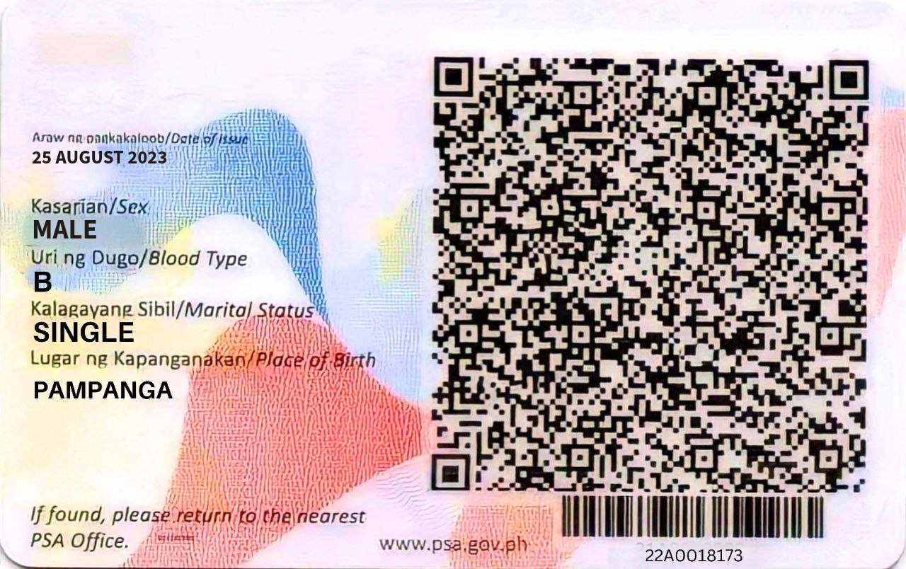 Back of ID